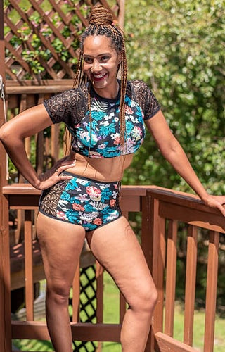 2 Piece Floral Swim Suit