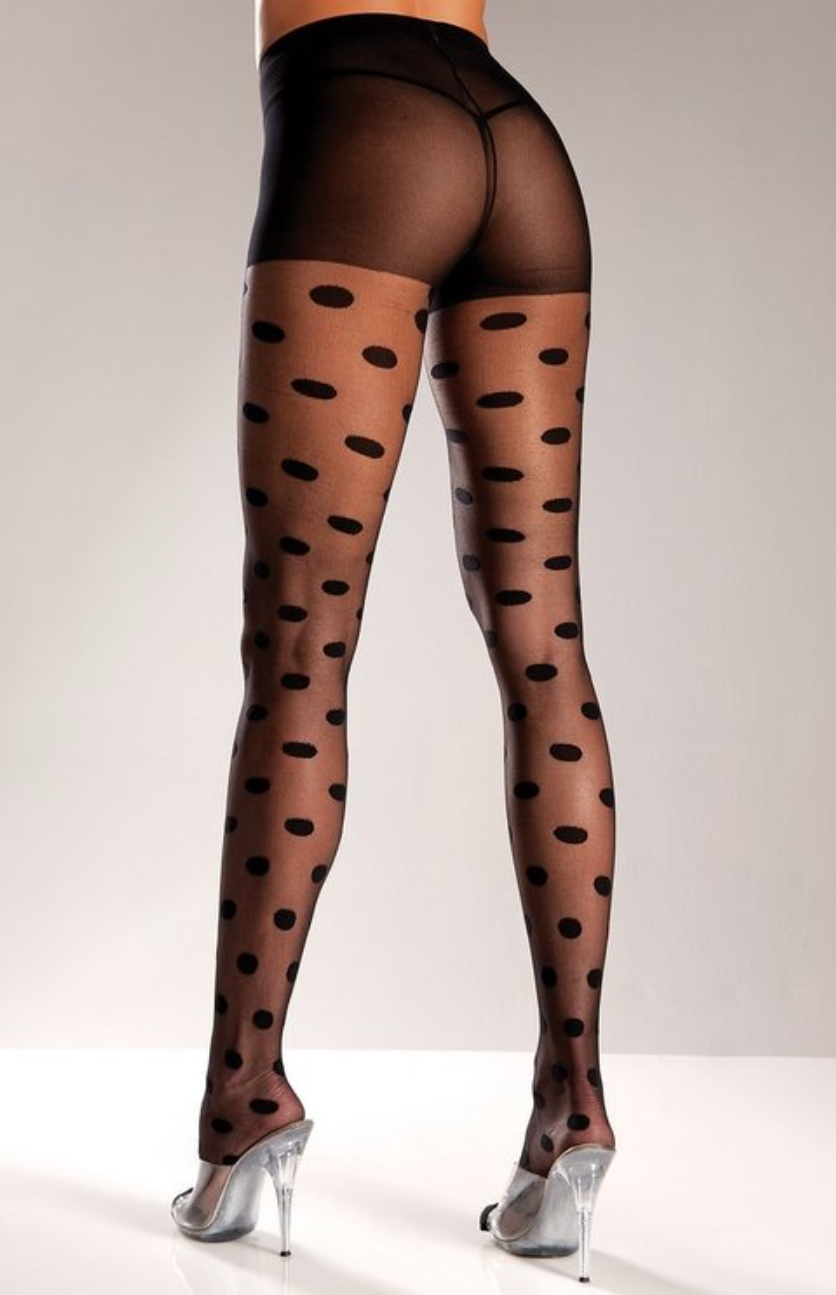 Polka Dot Sheer Nylon Pantyhose