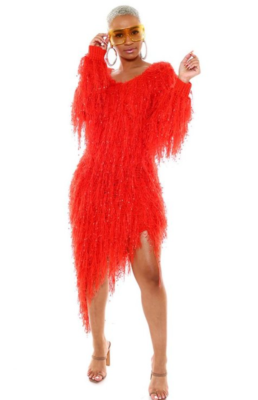 Shaggy sweater deals dress